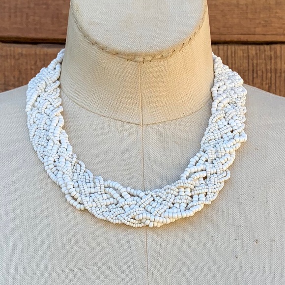 Vintage Woven Bead Collar Necklace - Picture 3 of 7